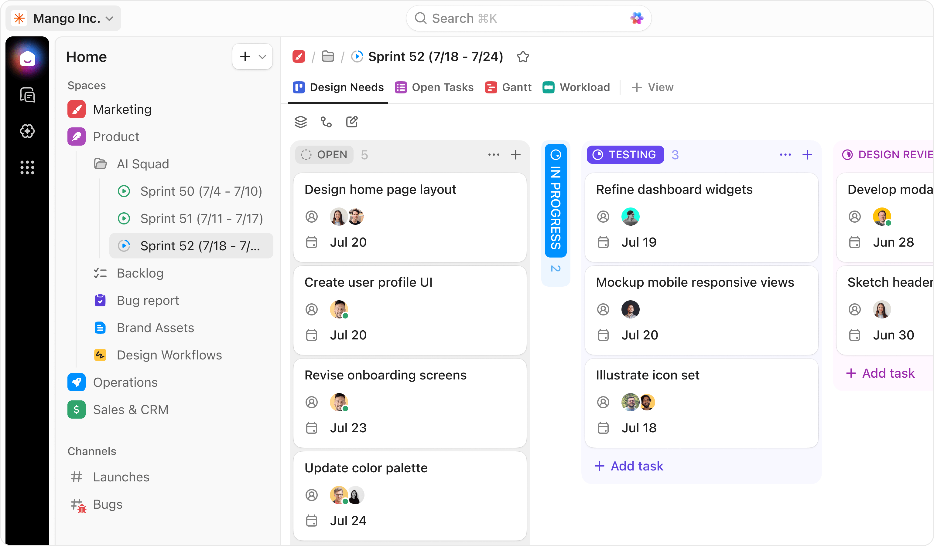 ClickUp Sprints configured for an Aidapt operating model